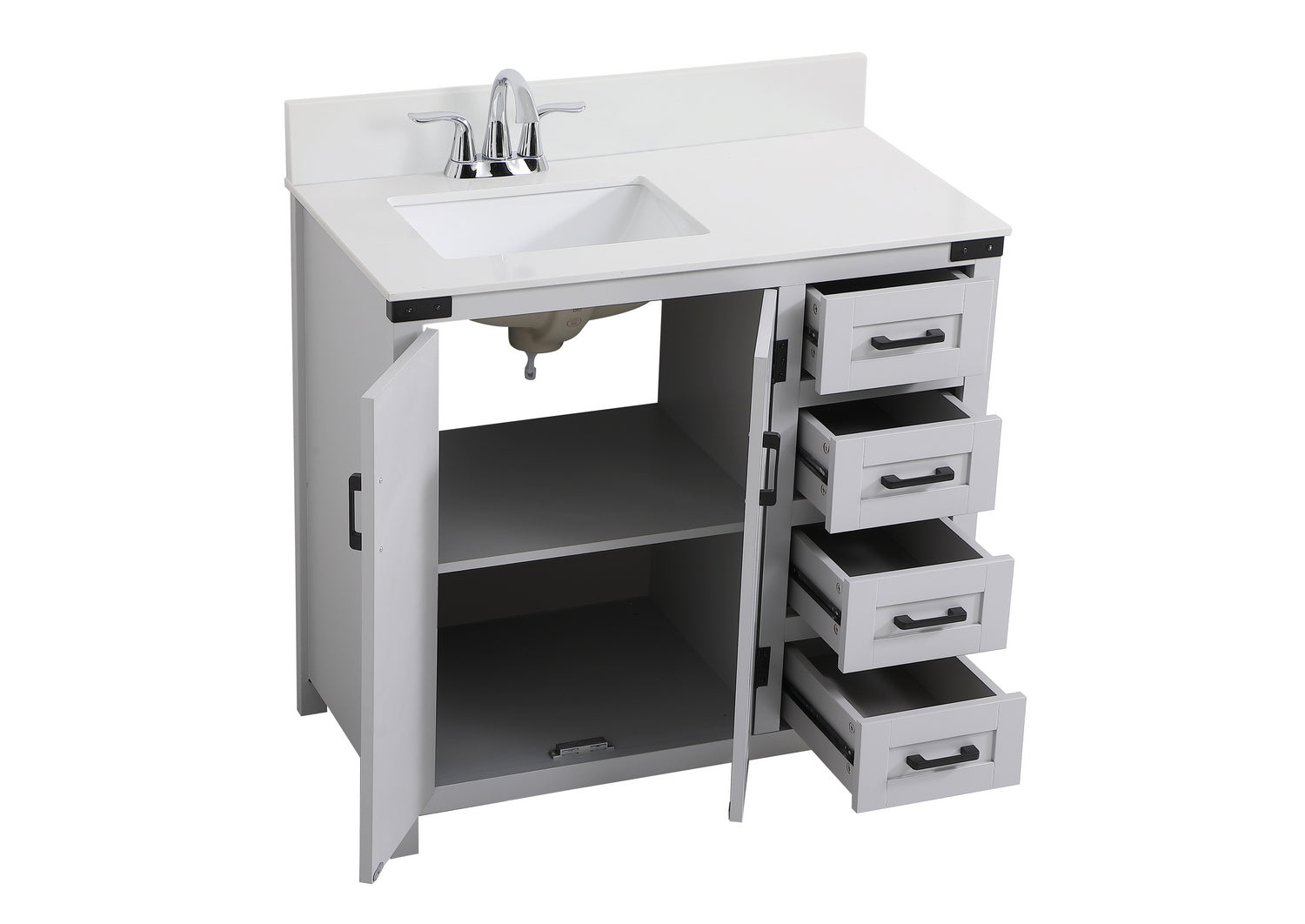 Elegant Lighting - VF90236GR-BS - Bathroom Vanity Set - Grant - Grey