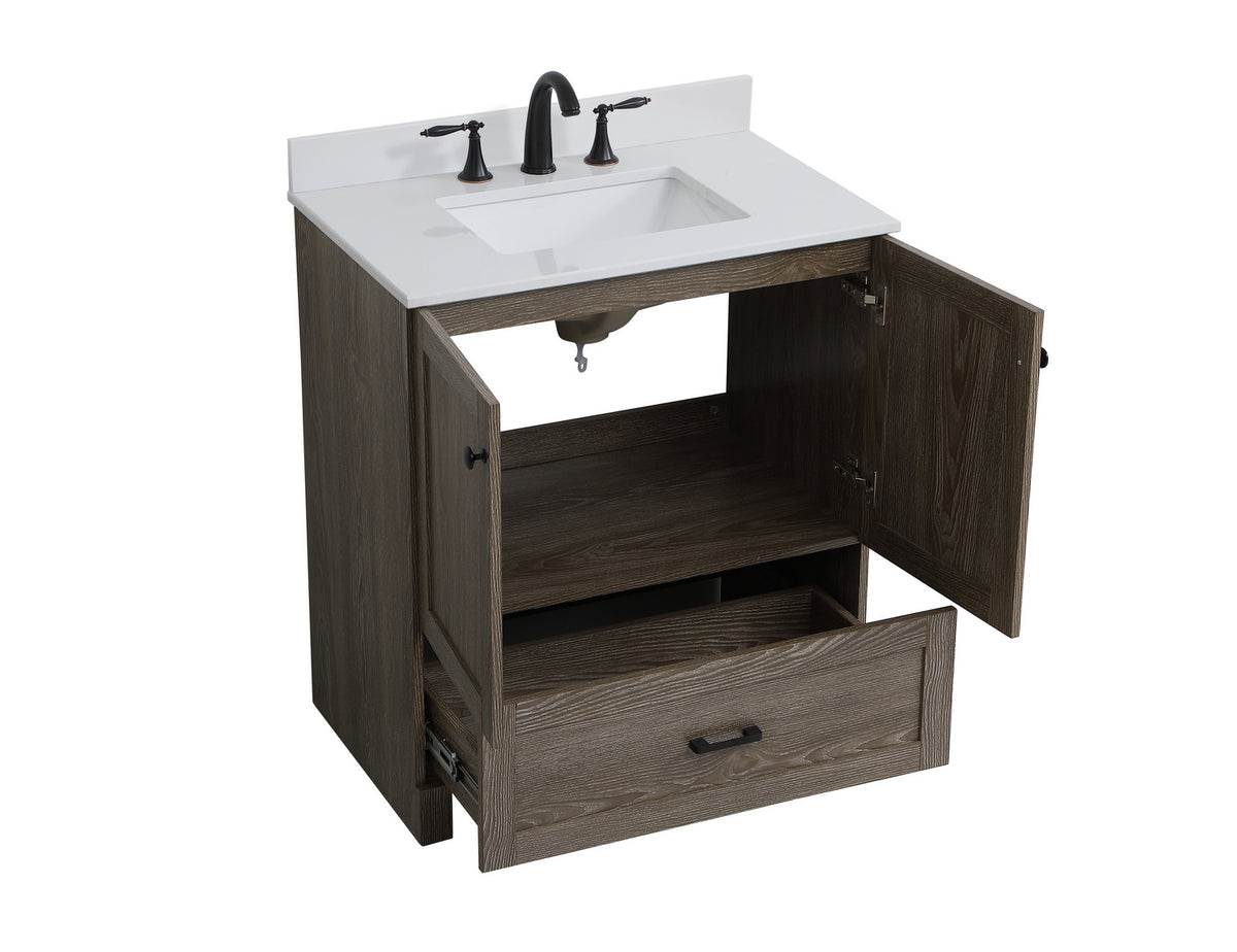 Elegant Lighting - VF2830WO-BS - Bathroom Vanity Set - Soma - Weathered Oak