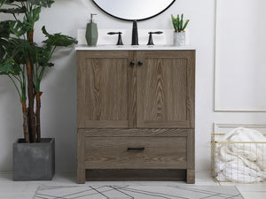 Elegant Lighting - VF2830WO-BS - Bathroom Vanity Set - Soma - Weathered Oak