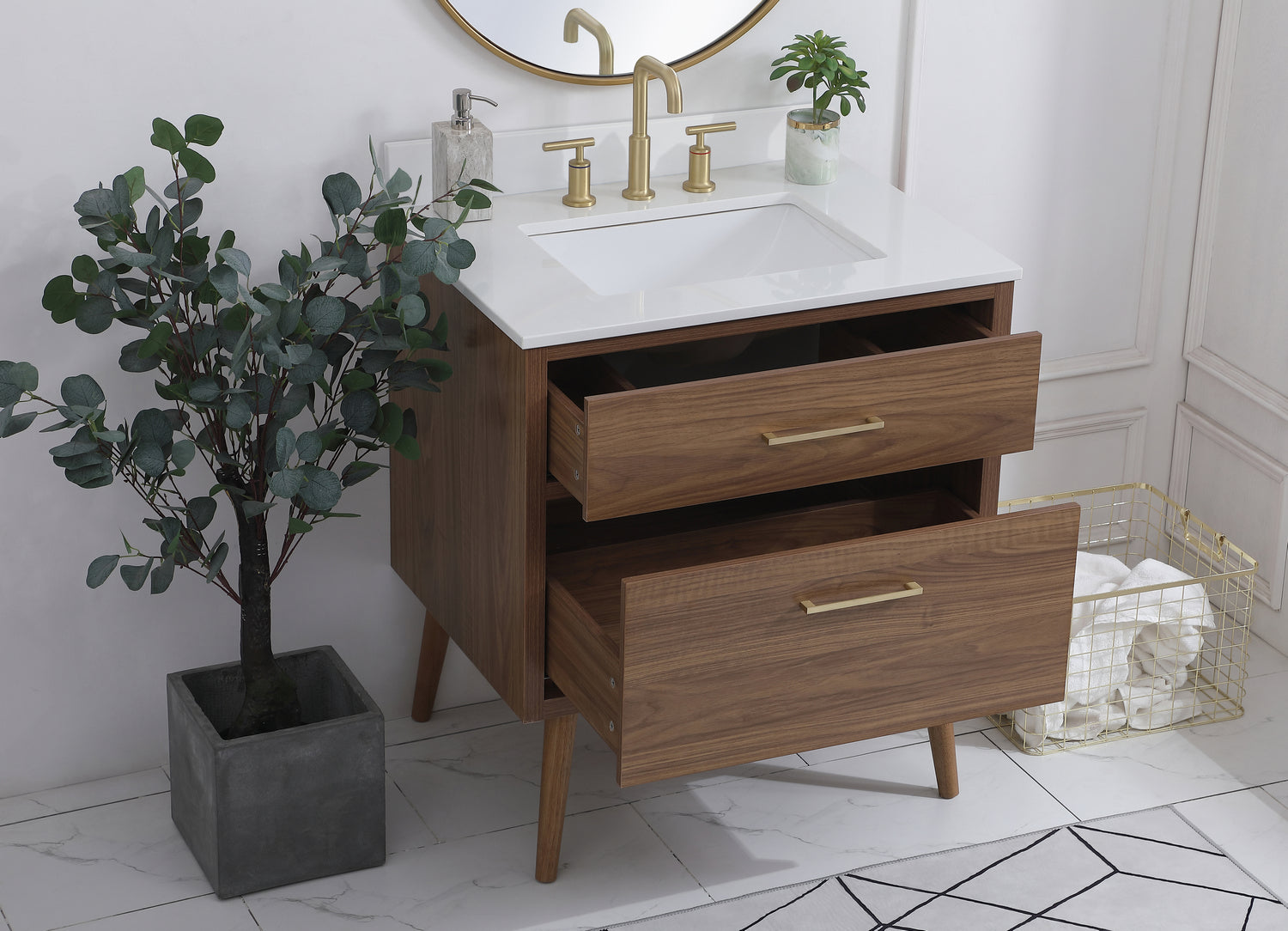 Elegant Lighting - VF41030WB-BS - Bathroom Vanity Set - Boise - Walnut Brown