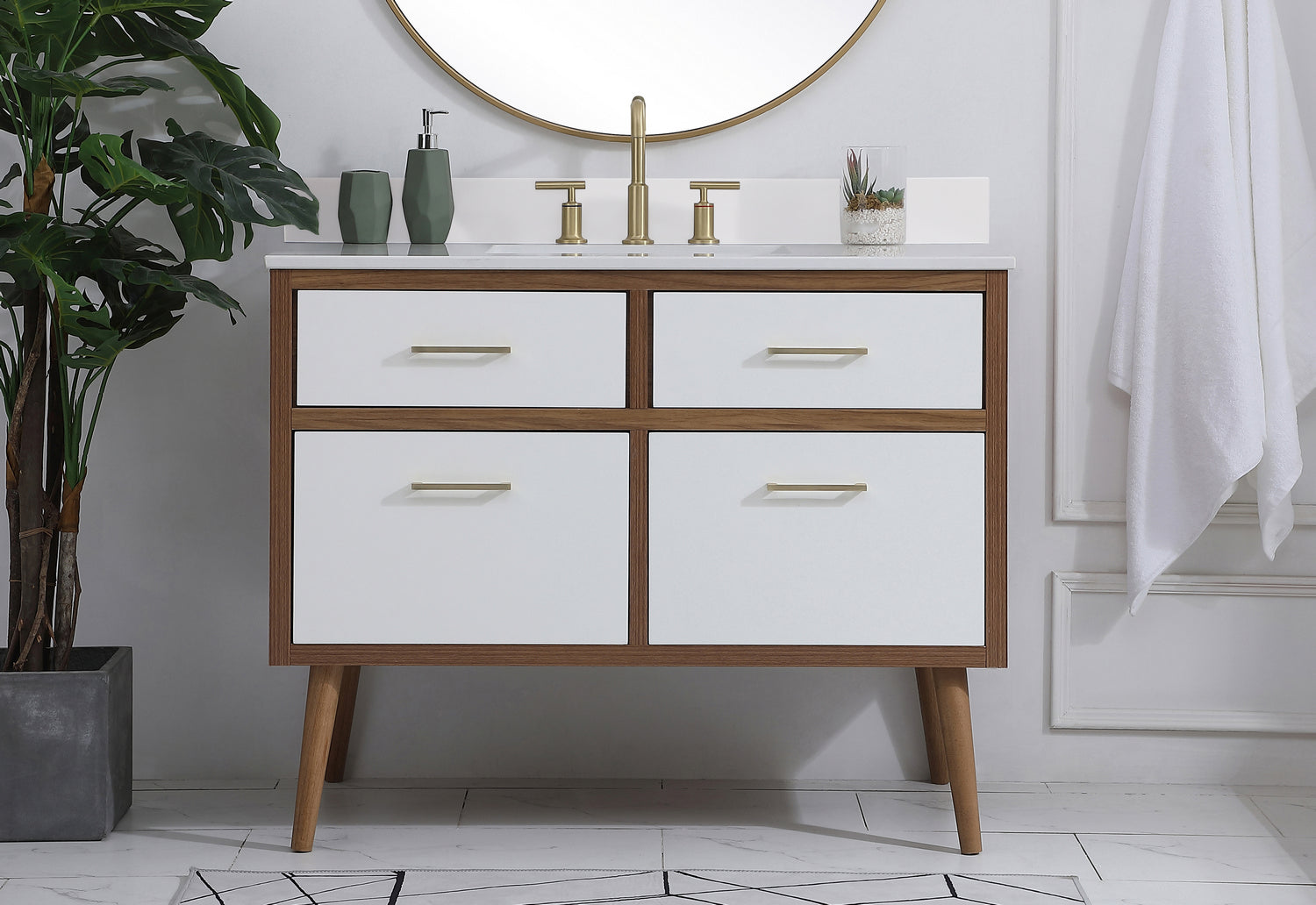 Elegant Lighting - VF41042WH-BS - Bathroom Vanity Set - Boise - White