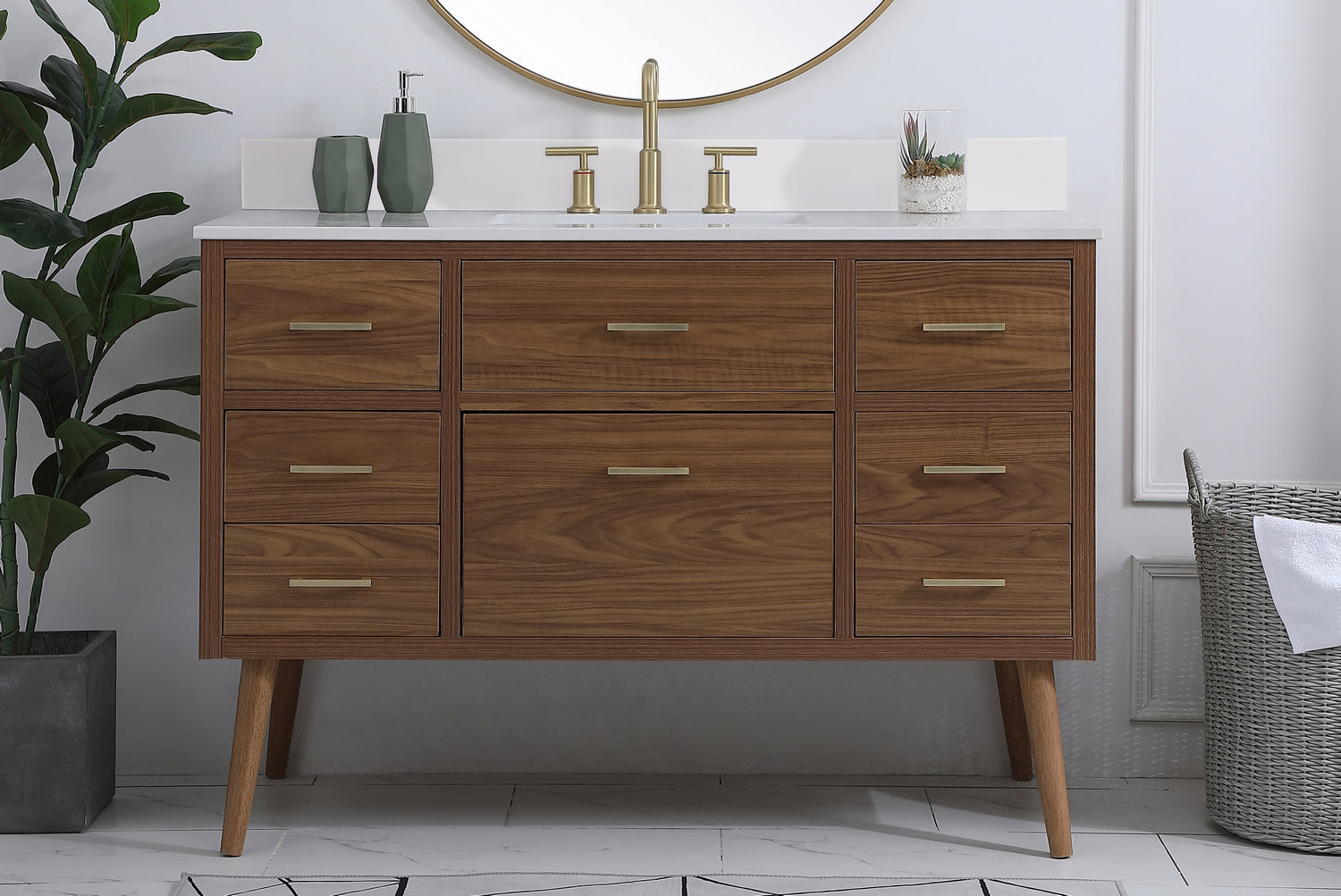 Elegant Lighting - VF41048WB-BS - Bathroom Vanity Set - Boise - Walnut Brown