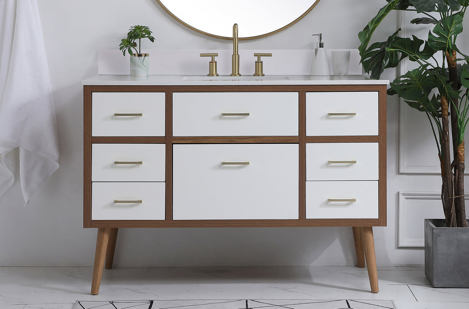 Elegant Lighting - VF41048WH-BS - Bathroom Vanity Set - Boise - White