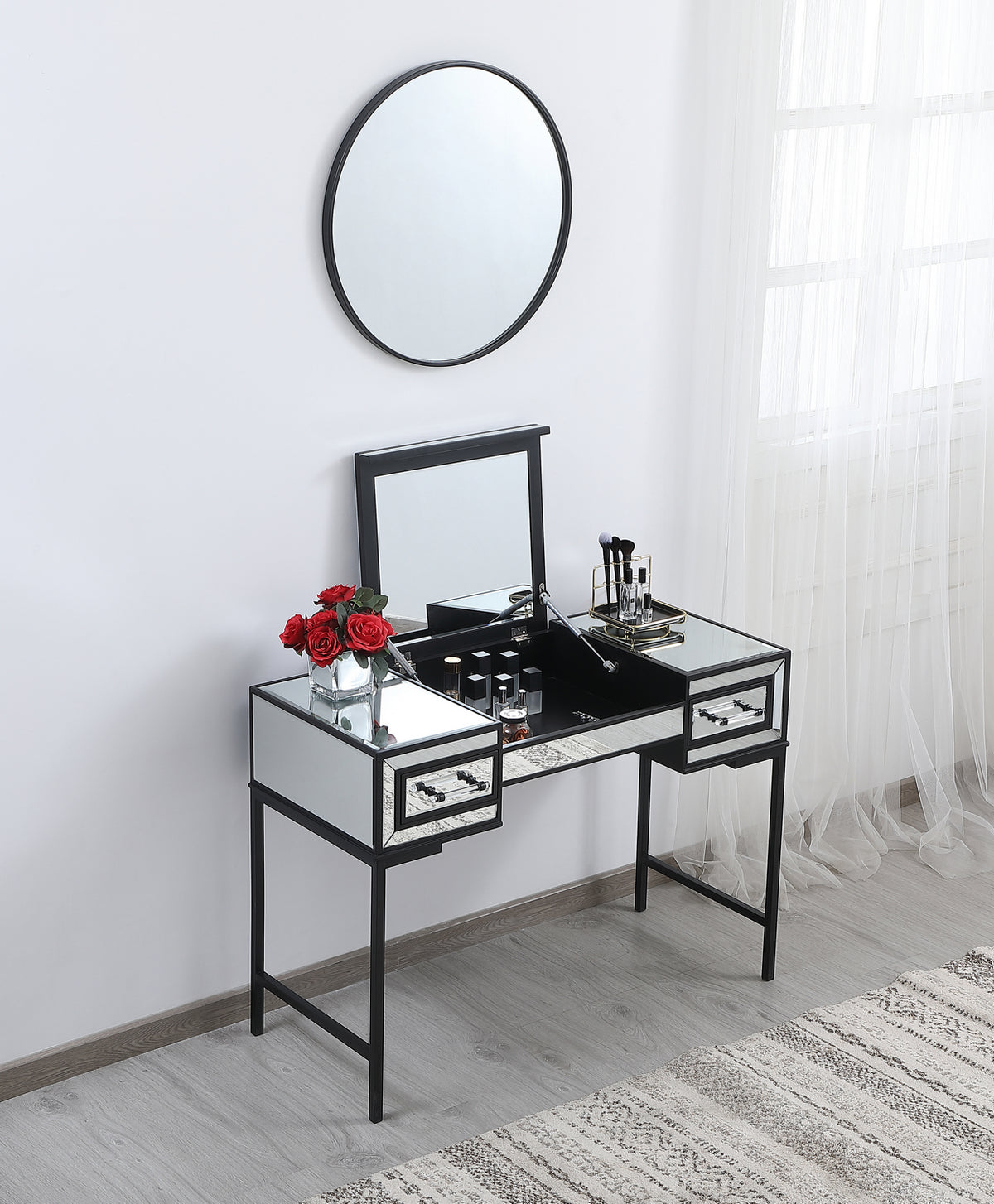 Elegant Lighting - MF73020BK - Vanity Table - Beau - Black