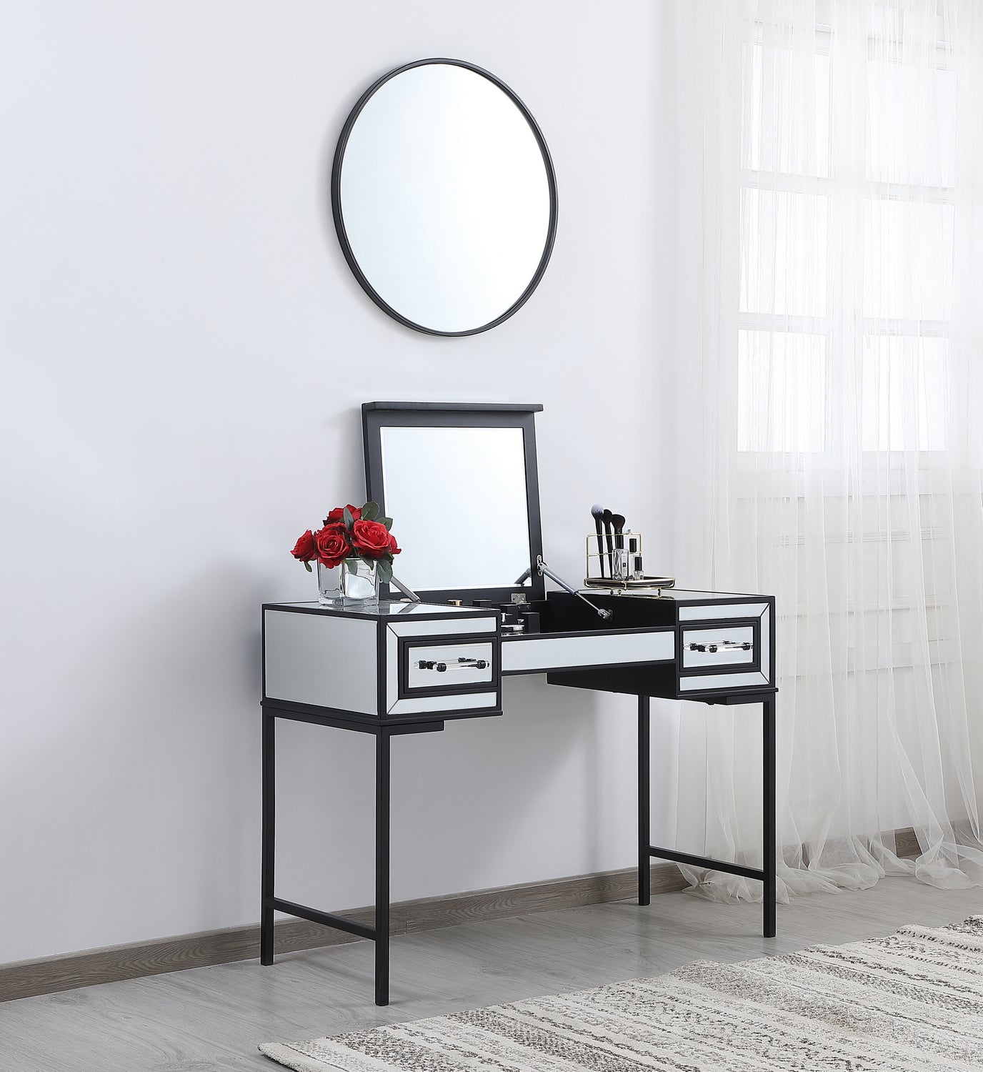 Elegant Lighting - MF73020BK - Vanity Table - Beau - Black