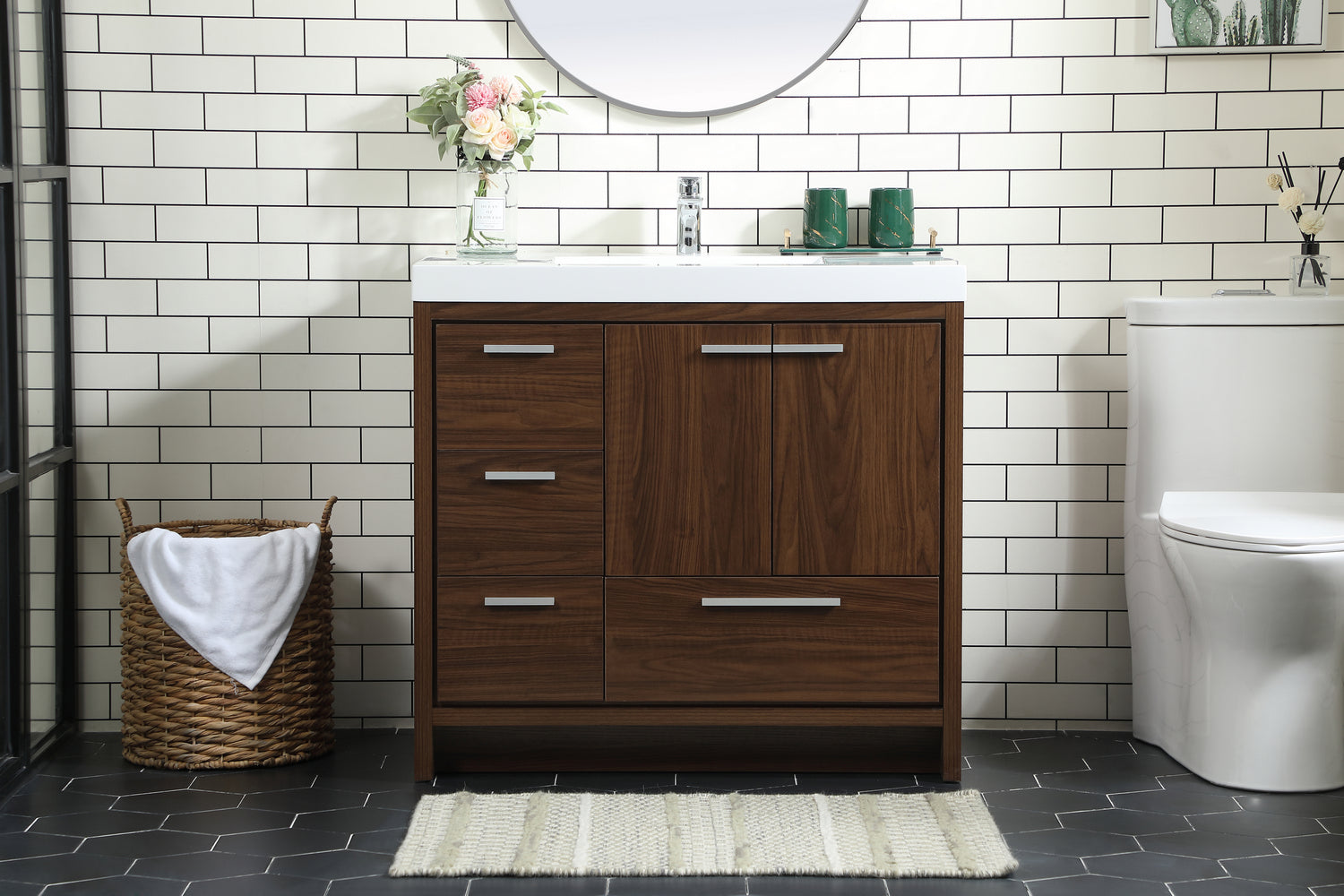 Elegant Lighting - VF46036MWT - Bathroom Vanity Set - Wyatt - Walnut