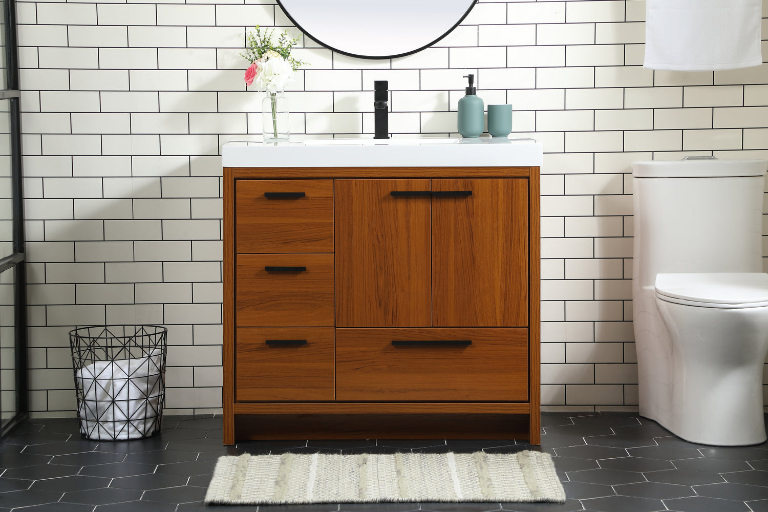 Elegant Lighting - VF46036MTK - Bathroom Vanity Set - Wyatt - Teak