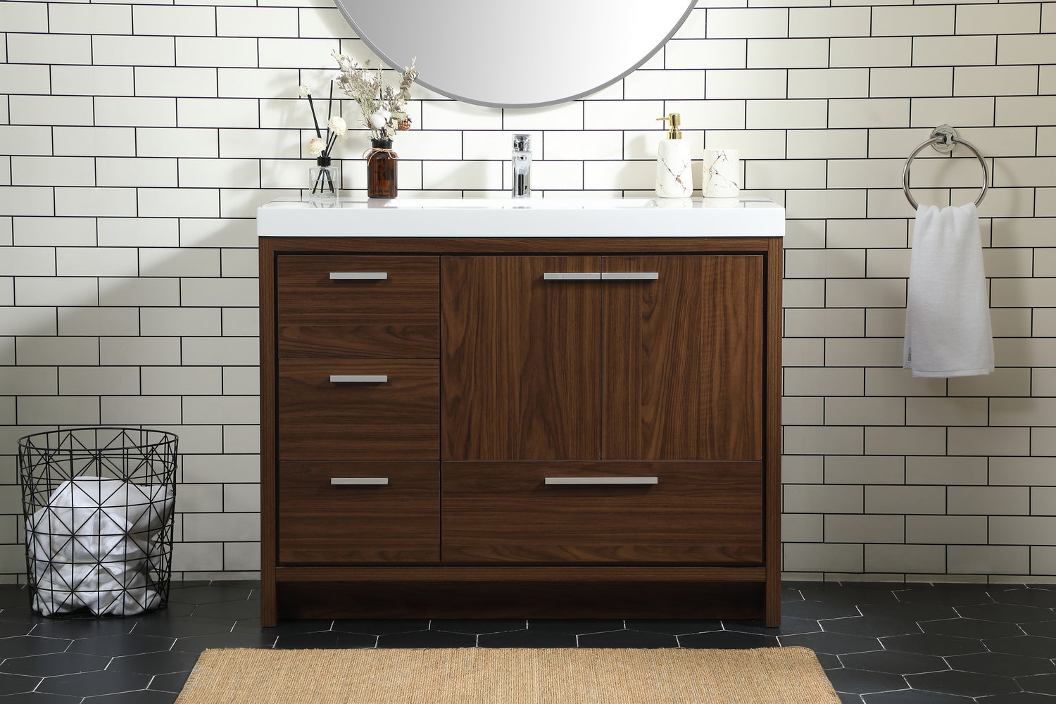 Elegant Lighting - VF46042MWT - Bathroom Vanity Set - Wyatt - Walnut