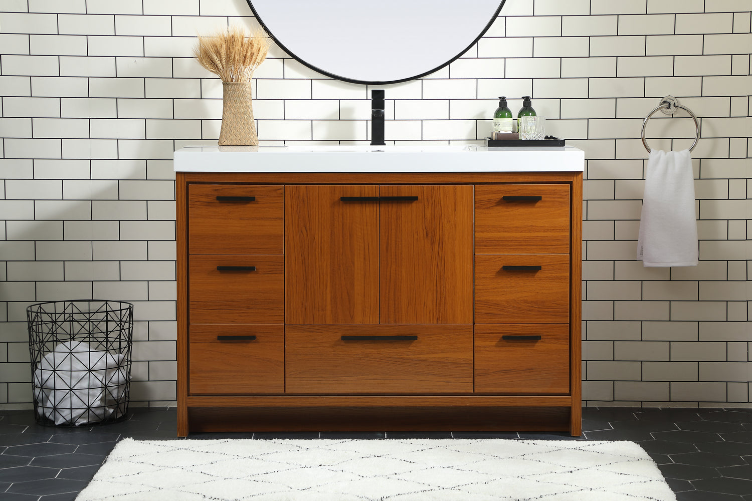 Elegant Lighting - VF46048MTK - Bathroom Vanity Set - Wyatt - Teak