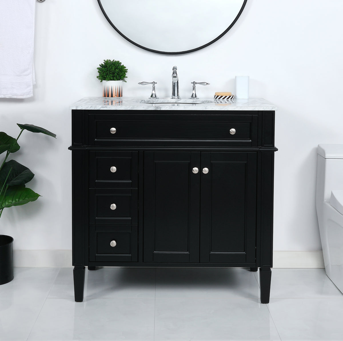 Elegant Lighting - VF12536BK - Bathroom Vanity Set - Park Avenue - Black