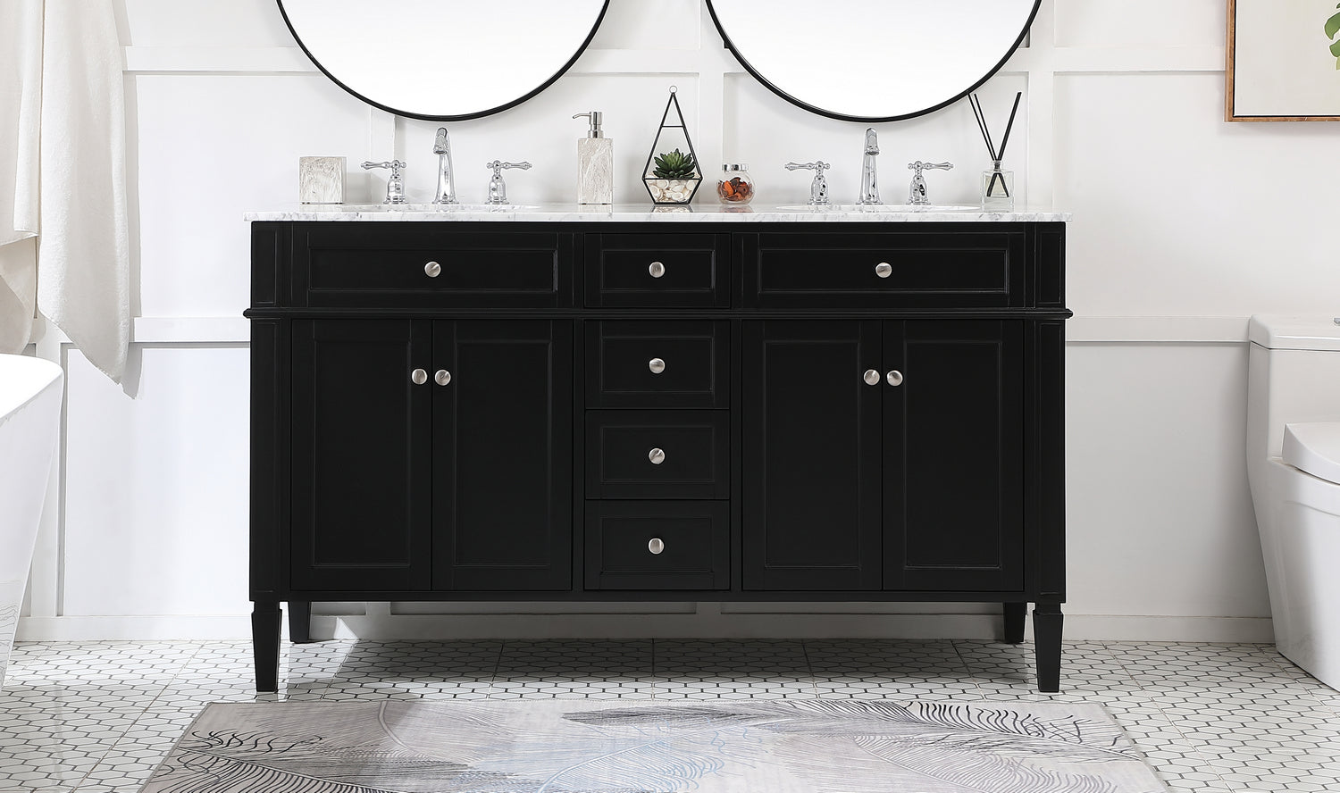 Elegant Lighting - VF12560DBK - Bathroom Vanity Set - Park Avenue - Black