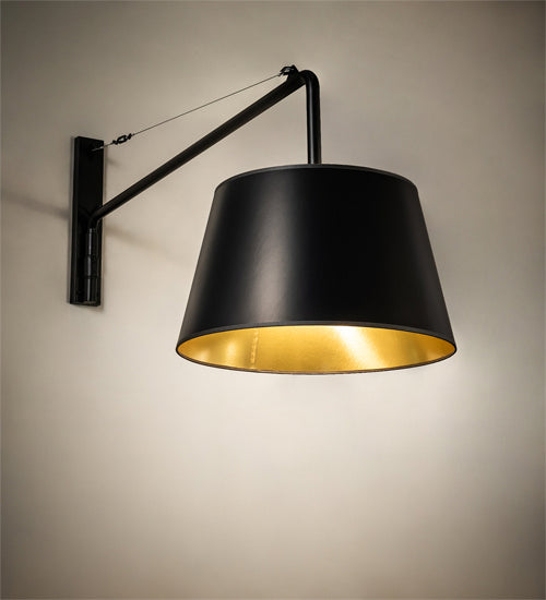 Meyda Tiffany - 229057 - One Light Swing Arm Wall Sconce - Cilindro - Matte Black