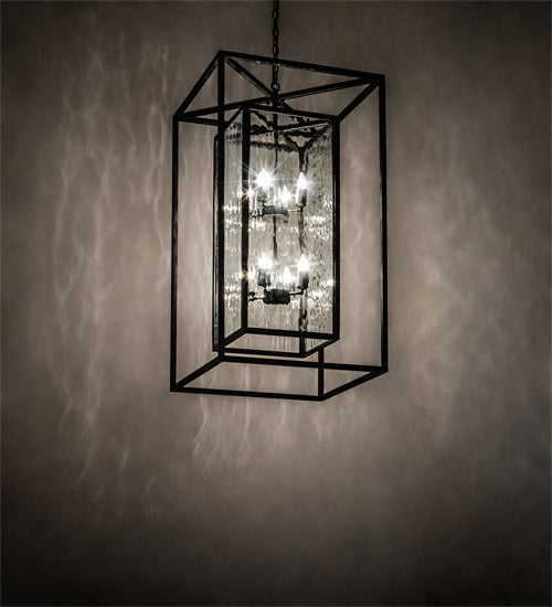 Meyda Tiffany - 235125 - Eight Light Pendant - Kitzi Box - Solar Black