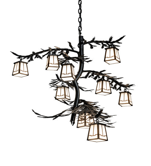 Meyda Tiffany - 235583 - Ten Light Chandelier - Pine Branch - Textured Black