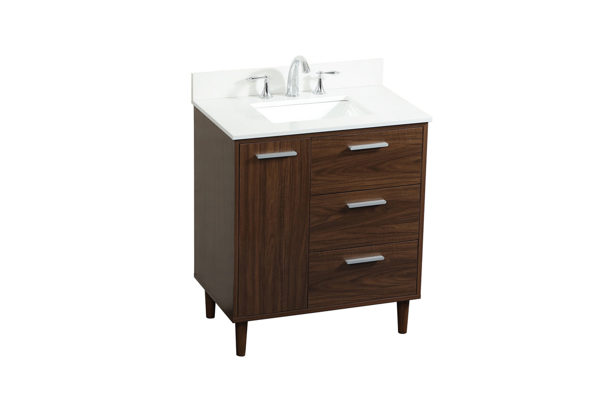 Elegant Lighting - VF47030MWT-BS - Vanity Sink Set - Baldwin - Walnut