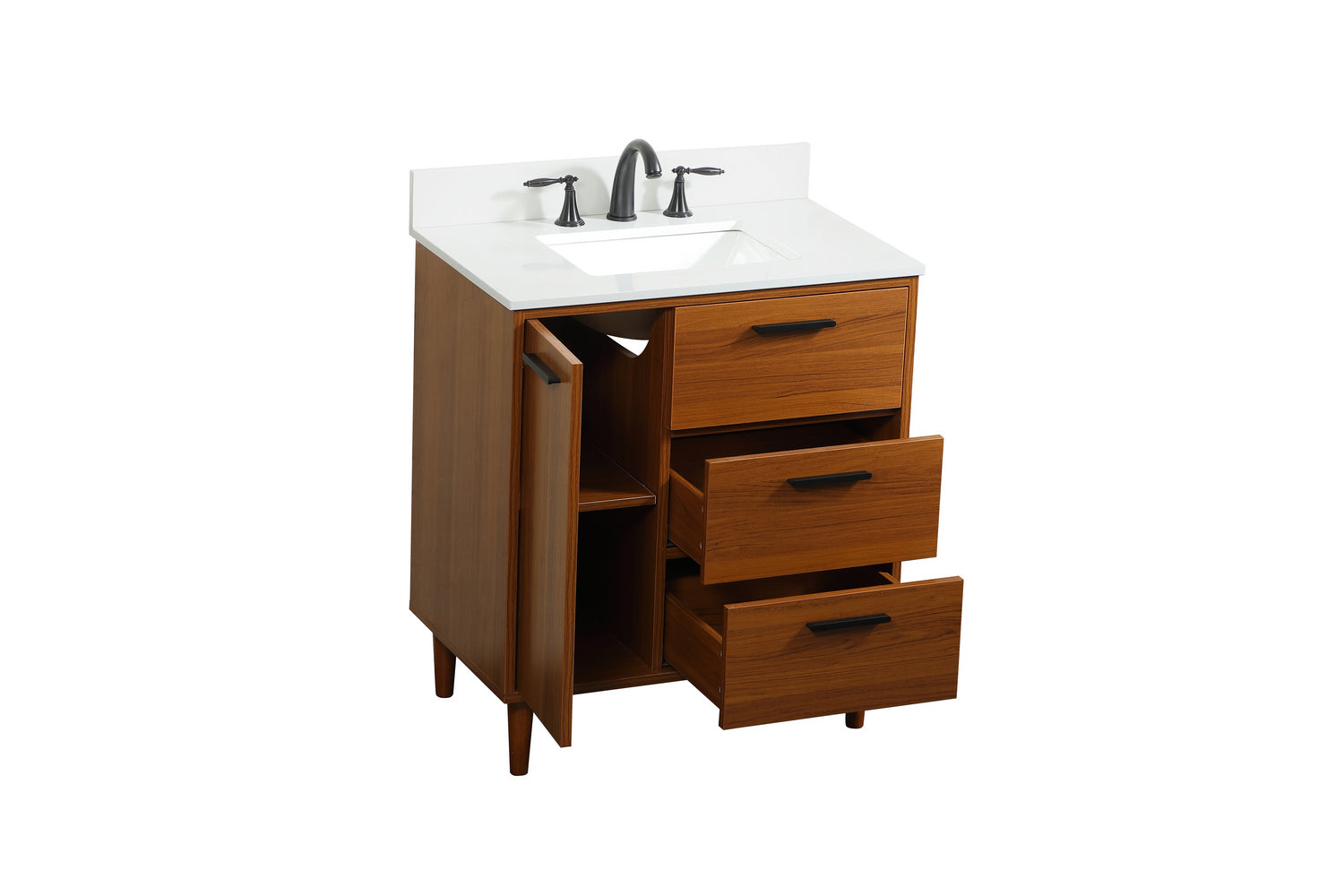 Elegant Lighting - VF47030MTK-BS - Vanity Sink Set - Baldwin - Teak