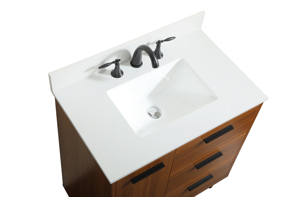 Elegant Lighting - VF47030MTK-BS - Vanity Sink Set - Baldwin - Teak