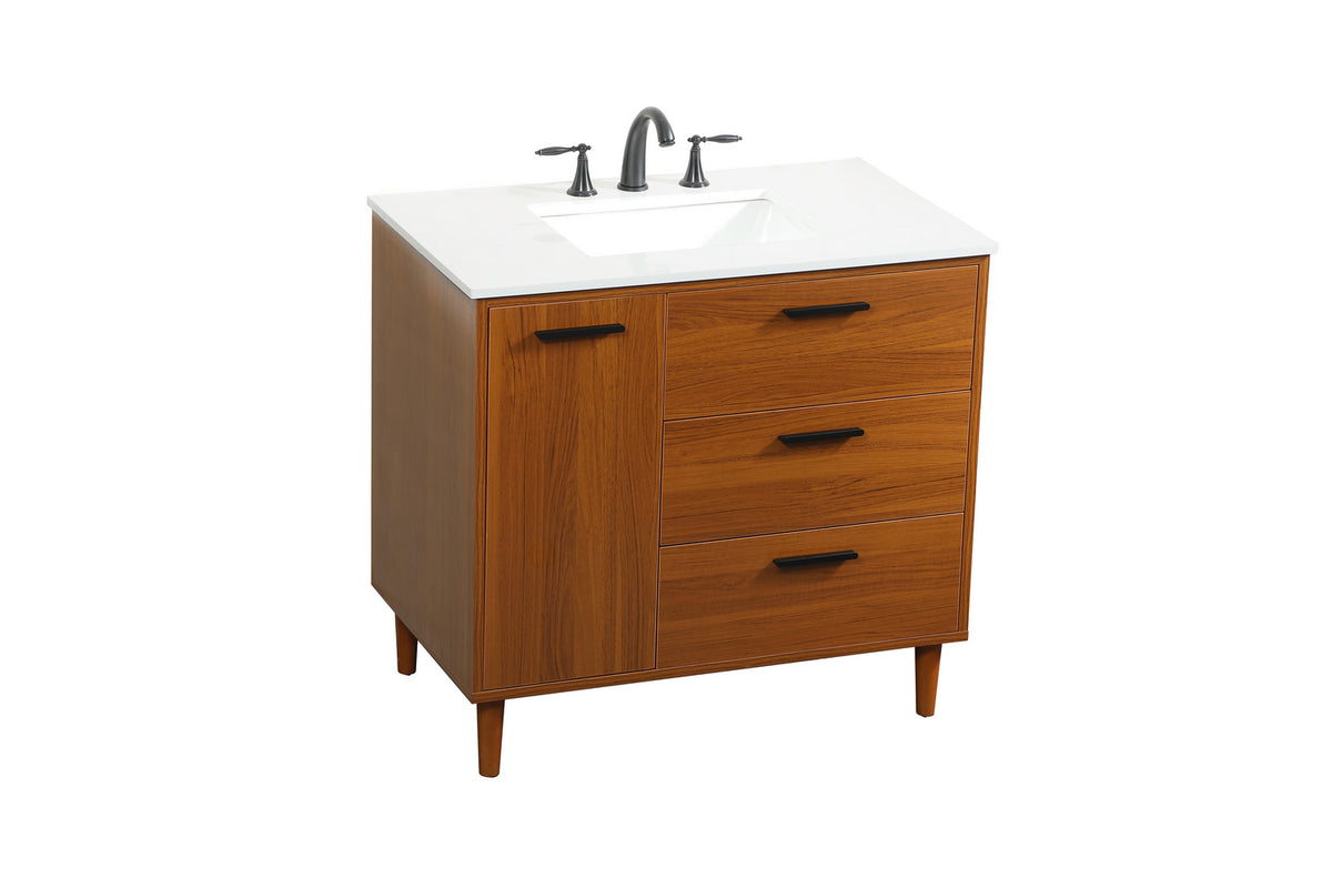 Elegant Lighting - VF47036MTK - Vanity Sink Set - Baldwin - Teak