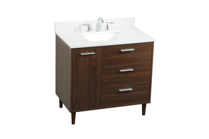 Elegant Lighting - VF47036MWT-BS - Vanity Sink Set - Baldwin - Walnut