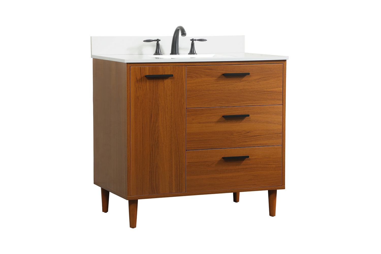 Elegant Lighting - VF47036MTK-BS - Vanity Sink Set - Baldwin - Teak