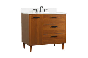 Elegant Lighting - VF47036MTK-BS - Vanity Sink Set - Baldwin - Teak