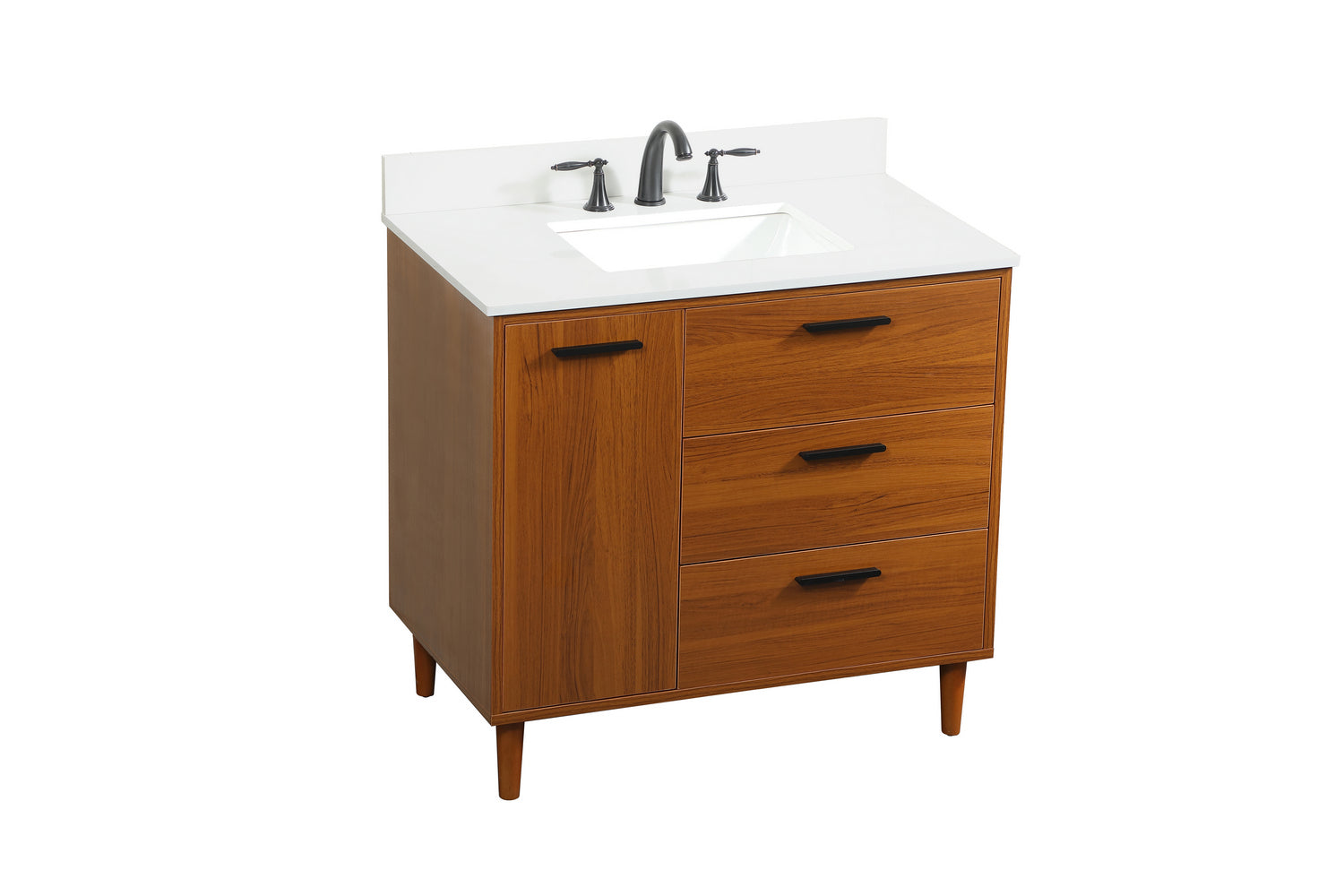 Elegant Lighting - VF47036MTK-BS - Vanity Sink Set - Baldwin - Teak