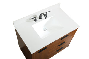 Elegant Lighting - VF47036MTK-BS - Vanity Sink Set - Baldwin - Teak