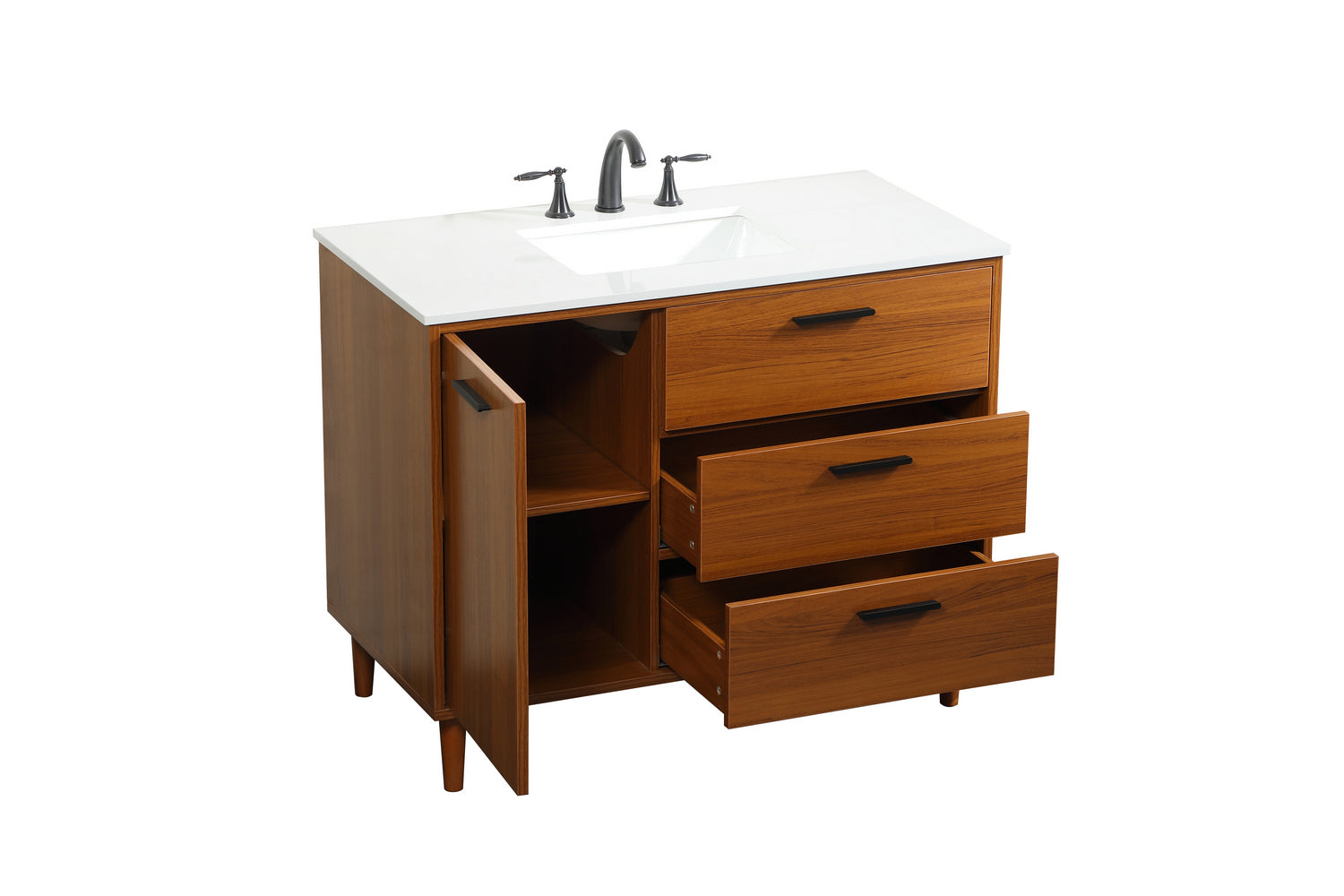 Elegant Lighting - VF47042MTK - Vanity Sink Set - Baldwin - Teak