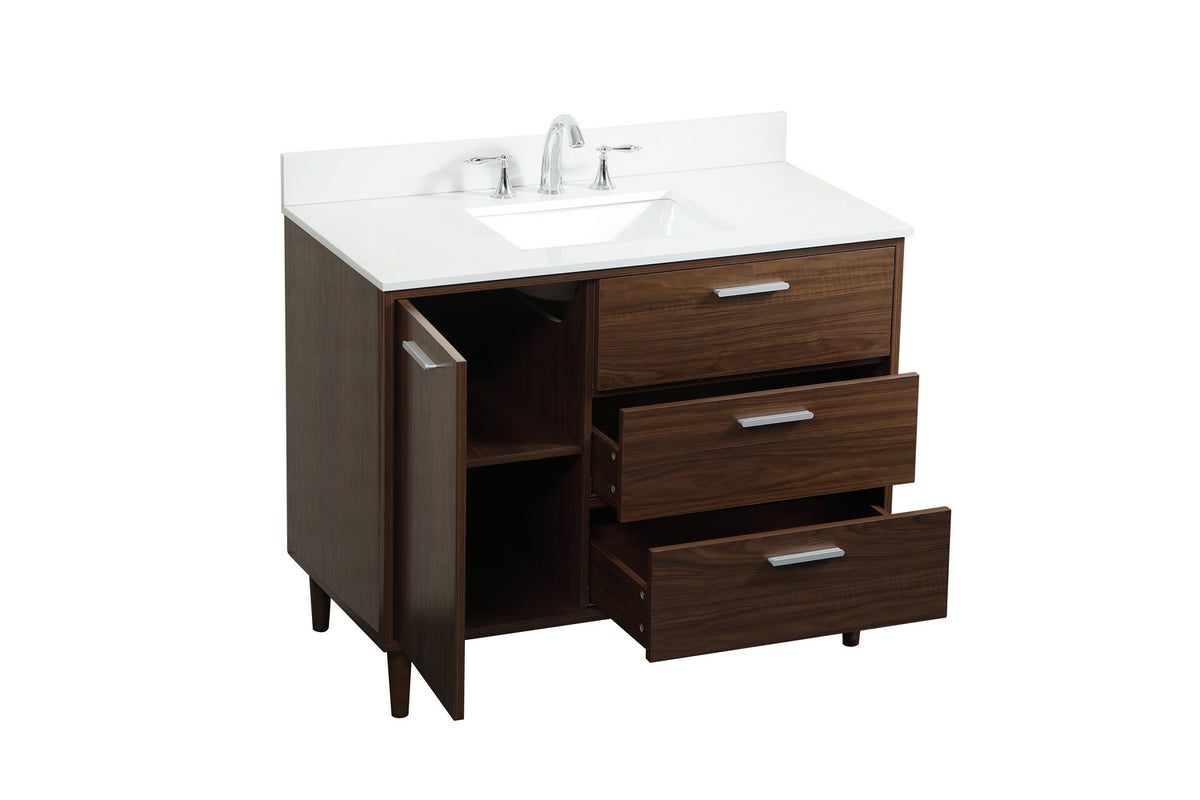 Elegant Lighting - VF47042MWT-BS - Vanity Sink Set - Baldwin - Walnut