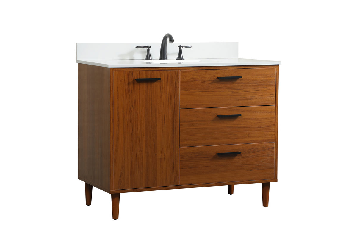 Elegant Lighting - VF47042MTK-BS - Vanity Sink Set - Baldwin - Teak