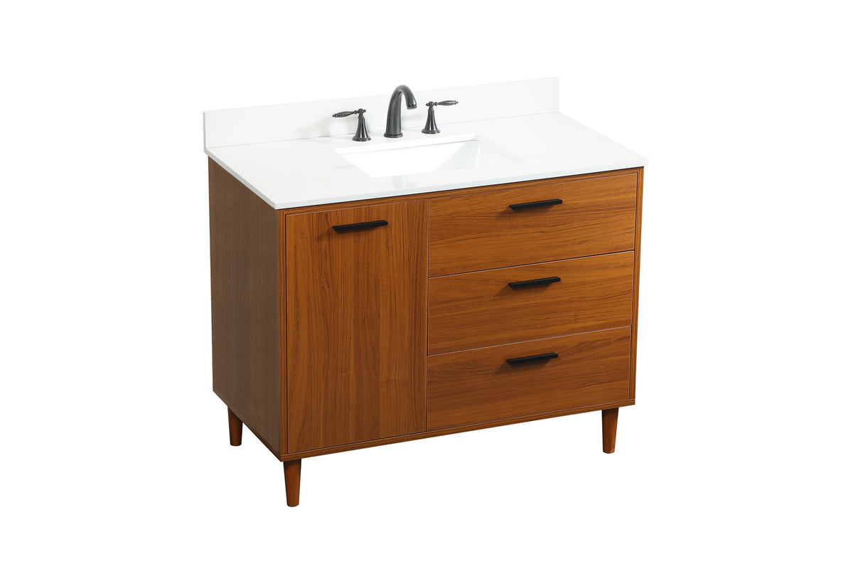 Elegant Lighting - VF47042MTK-BS - Vanity Sink Set - Baldwin - Teak