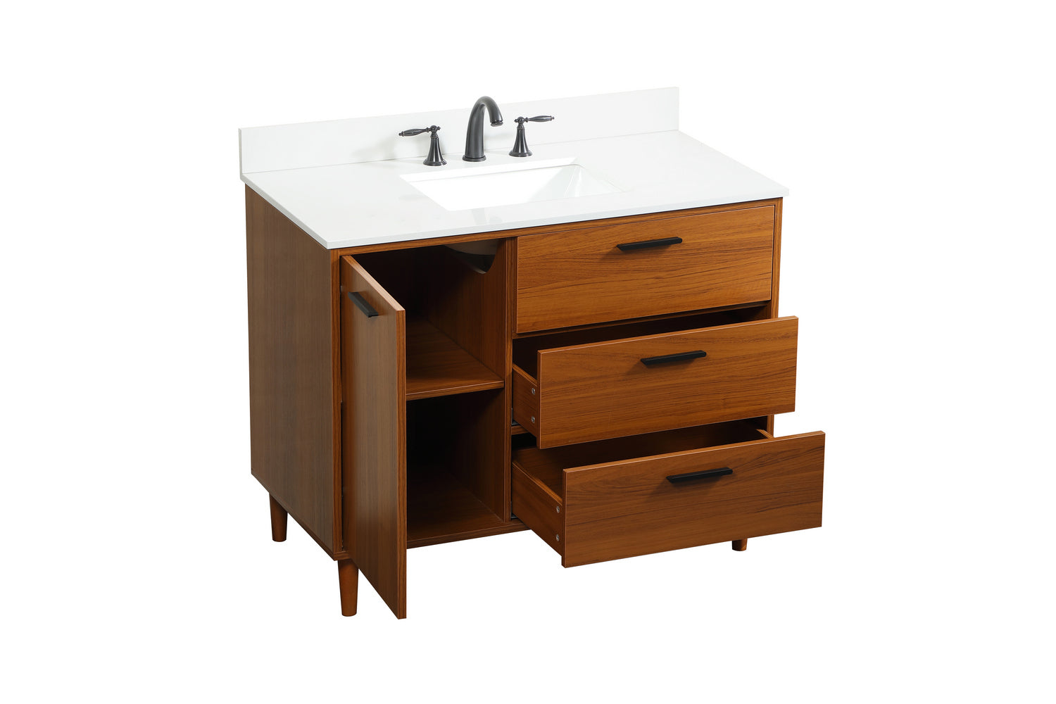 Elegant Lighting - VF47042MTK-BS - Vanity Sink Set - Baldwin - Teak