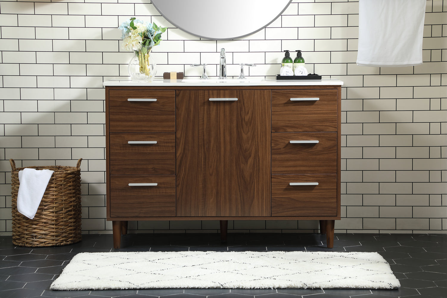 Elegant Lighting - VF47048MWT - Vanity Sink Set - Baldwin - Walnut