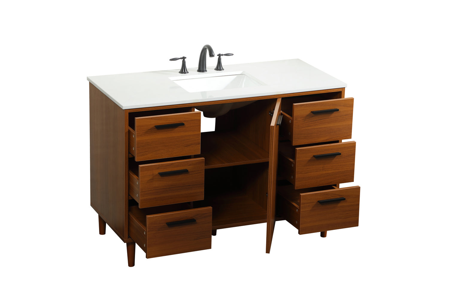 Elegant Lighting - VF47048MTK - Vanity Sink Set - Baldwin - Teak