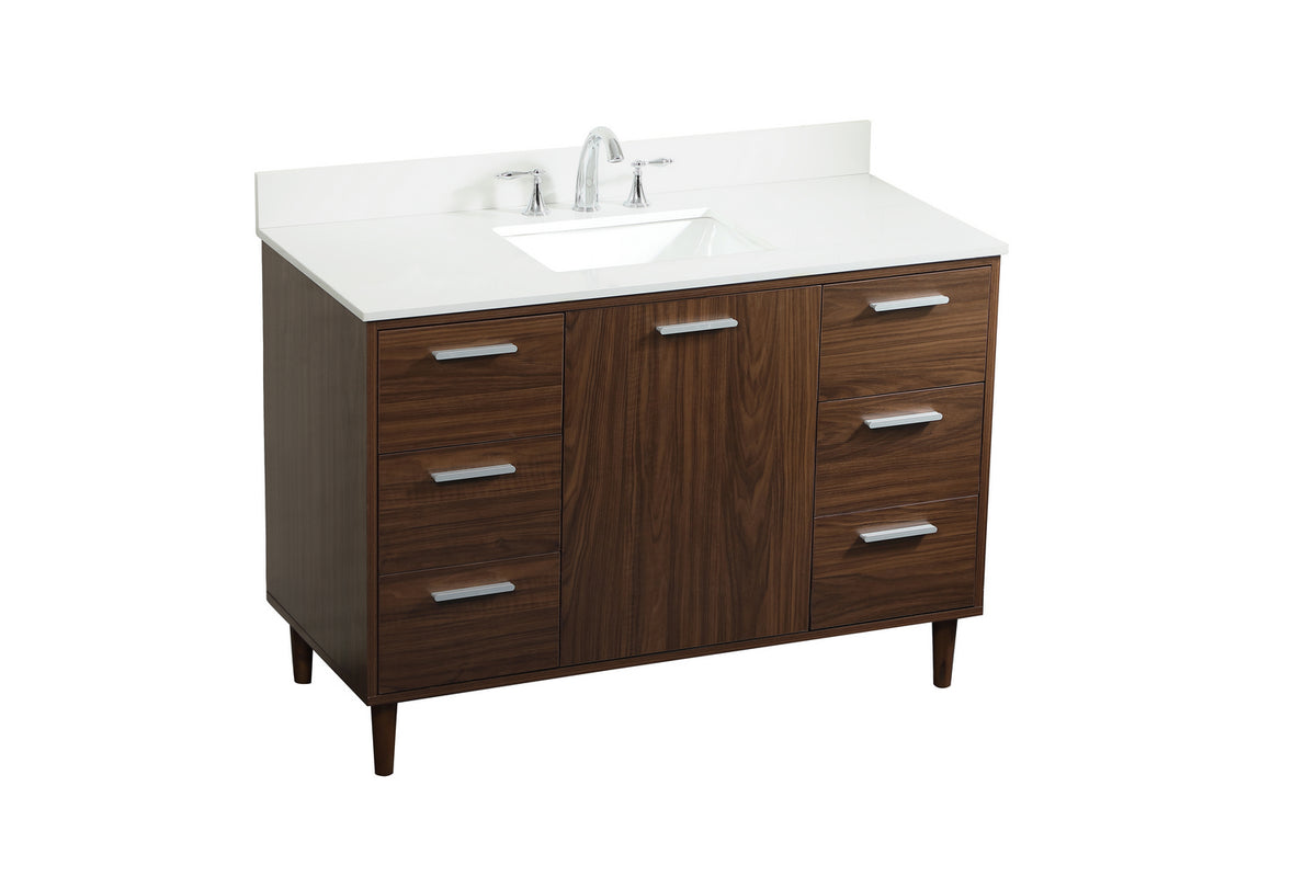 Elegant Lighting - VF47048MWT-BS - Vanity Sink Set - Baldwin - Walnut