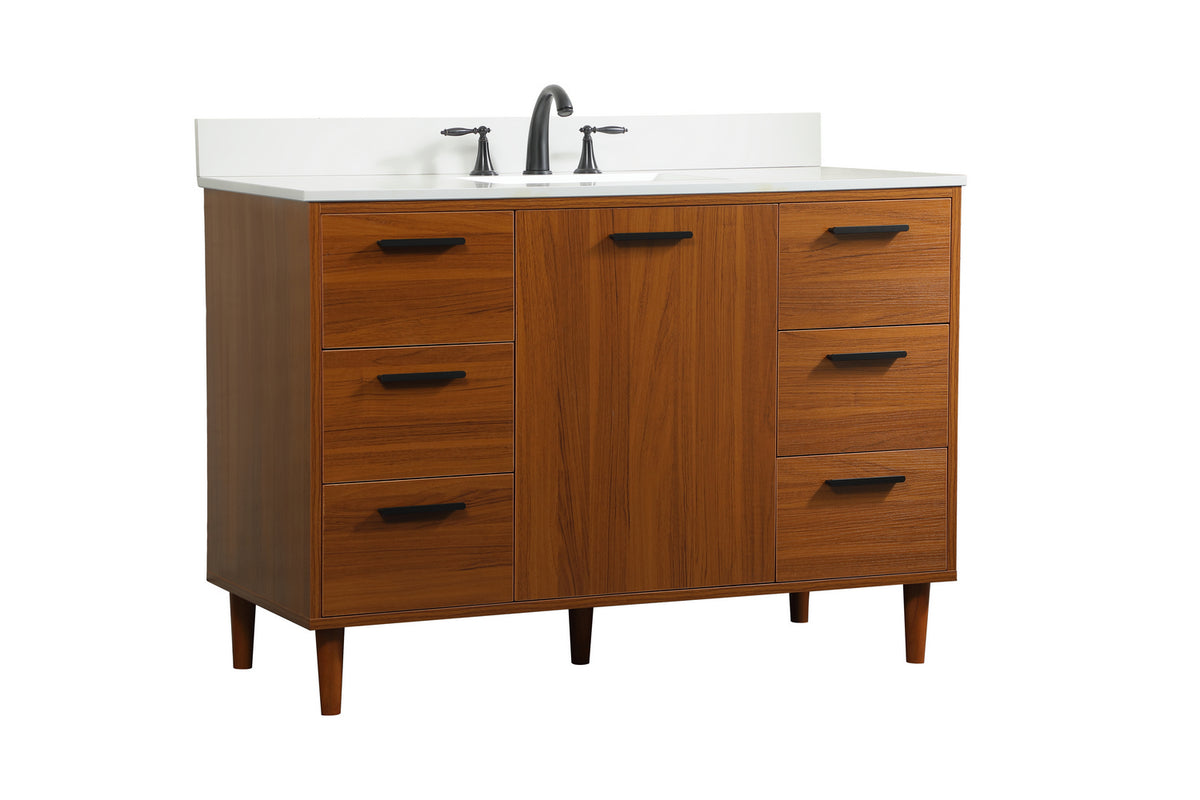 Elegant Lighting - VF47048MTK-BS - Vanity Sink Set - Baldwin - Teak