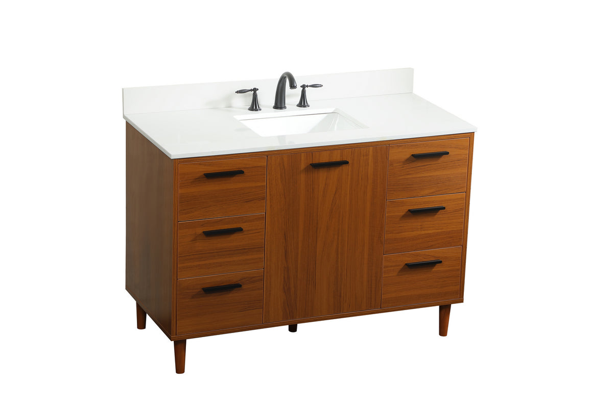 Elegant Lighting - VF47048MTK-BS - Vanity Sink Set - Baldwin - Teak