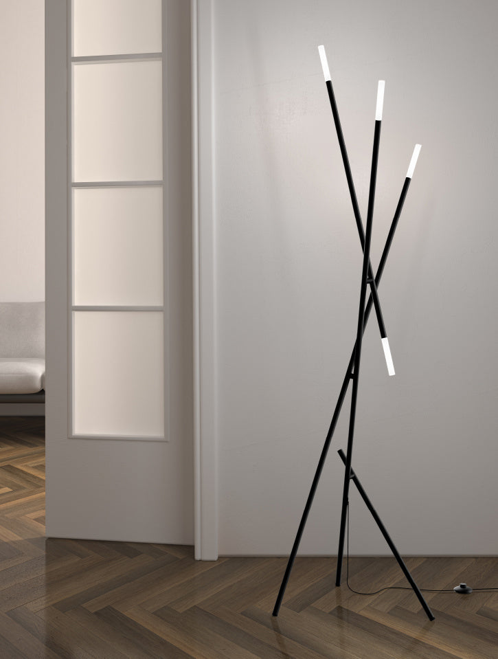 Sonneman - 2205.25 - LED Floor Lamp - Qux - Satin Black