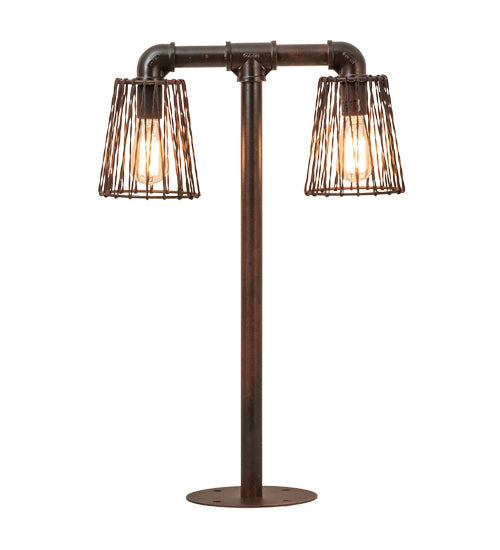 Meyda Tiffany - 232891 - Two Light Table Lamp - Pipedream - Rustic Nail