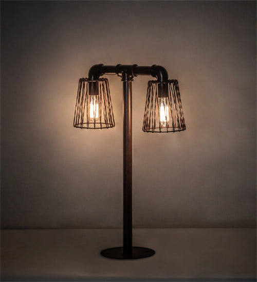 Meyda Tiffany - 232891 - Two Light Table Lamp - Pipedream - Rustic Nail