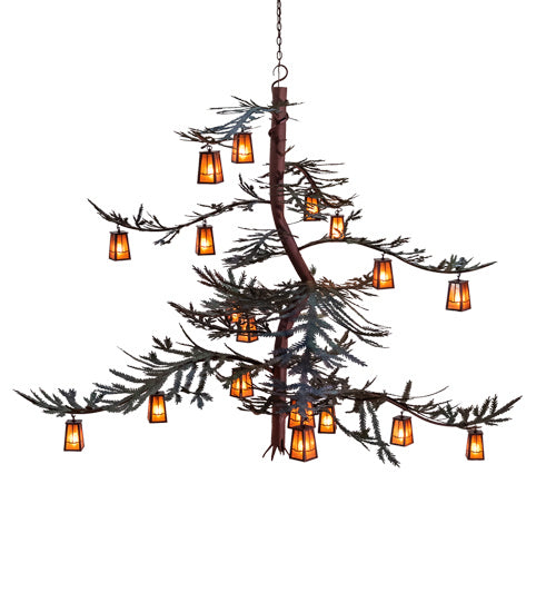 Meyda Tiffany - 233599 - 18 Light Chandelier - Pine Branch - Rust And Green Trees