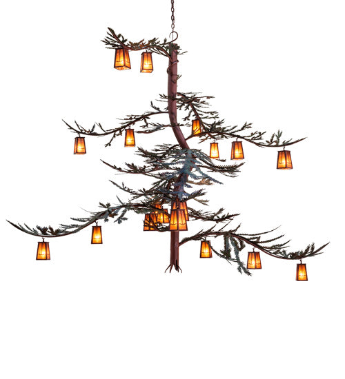 Meyda Tiffany - 233599 - 18 Light Chandelier - Pine Branch - Rust And Green Trees