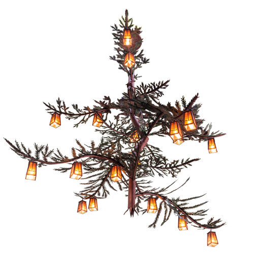 Meyda Tiffany - 233599 - 18 Light Chandelier - Pine Branch - Rust And Green Trees