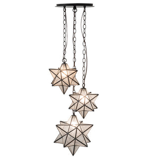 Meyda Tiffany - 236061 - Three Light Pendant - Moravian Star - Timeless Bronze