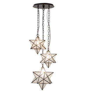 Meyda Tiffany - 236061 - Three Light Pendant - Moravian Star - Timeless Bronze