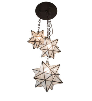 Meyda Tiffany - 236061 - Three Light Pendant - Moravian Star - Timeless Bronze