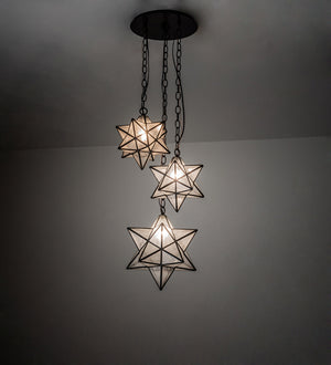 Meyda Tiffany - 236061 - Three Light Pendant - Moravian Star - Timeless Bronze