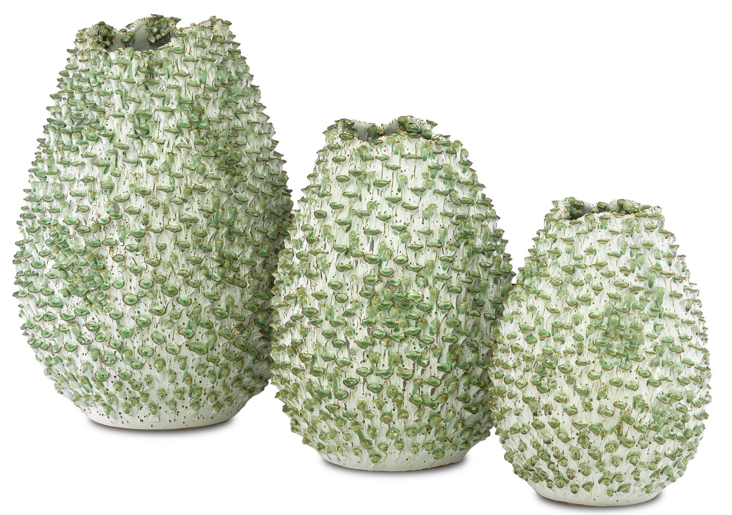 Currey and Company - 1200-0302 - Vase - Milione - White/Green