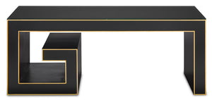 Currey and Company - 3000-0179 - Cocktail Table - Barry Goralnick - Caviar Black/Gold