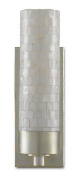 Currey and Company - 5000-0158 - One Light Wall Sconce - Abadan - Pearl/Silver Leaf